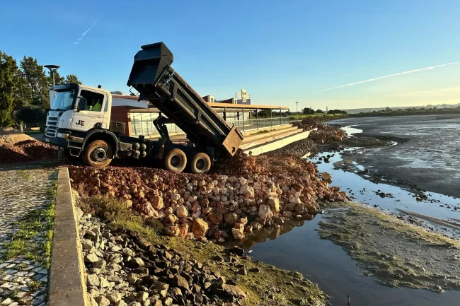 obra muro de suporte em Portimão
